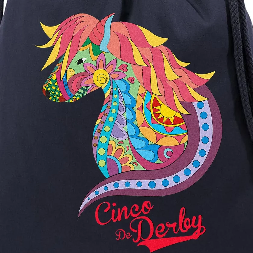 Cinco De Derby Mexican Kentucky Horse Race Drawstring Bag