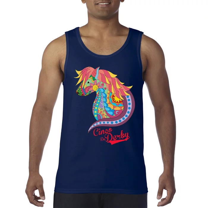 Cinco De Derby Mexican Kentucky Horse Race Tank Top