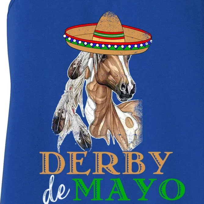 Cinco De Derby Gift Mexican Kentucky Horse Race Gift Women's Racerback Tank