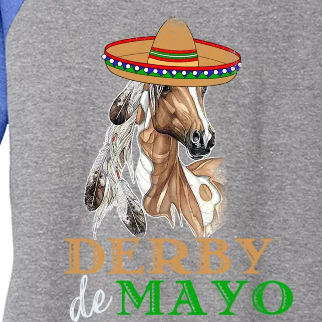 Cinco De Derby Gift Mexican Kentucky Horse Race Gift Women's Tri-Blend 3/4-Sleeve Raglan Shirt