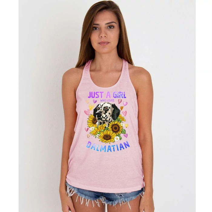 Cute Dalmatian Dog Loving Puppy Lover Gift Women's Knotted Racerback Tank