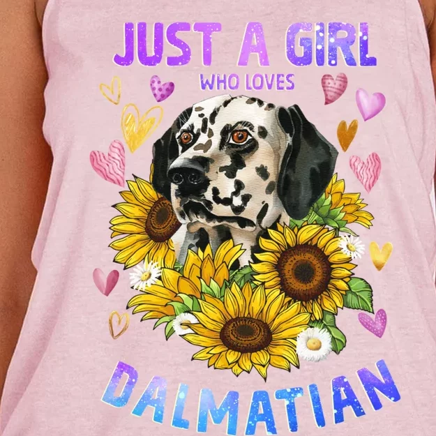 Cute Dalmatian Dog Loving Puppy Lover Gift Women's Knotted Racerback Tank