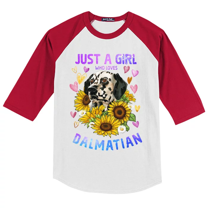 Cute Dalmatian Dog Loving Puppy Lover Gift Kids Colorblock Raglan Jersey