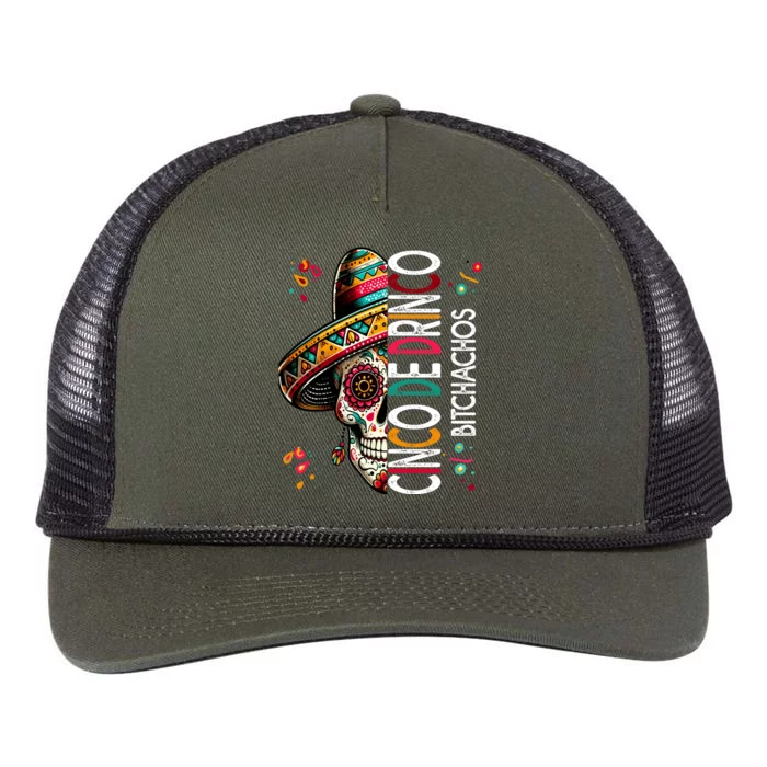 Cinco De Drinko Bitchachos Funny Cinco De Mayo Drinking Retro Rope Trucker Hat Cap