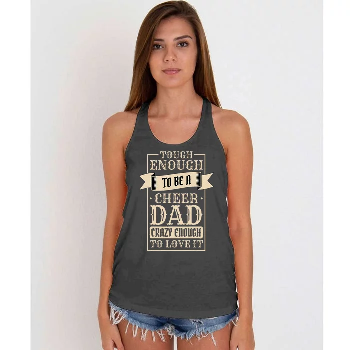 Cheer Dad Design for Cheerleading and Cheerleader Father Women's Knotted Racerback Tank