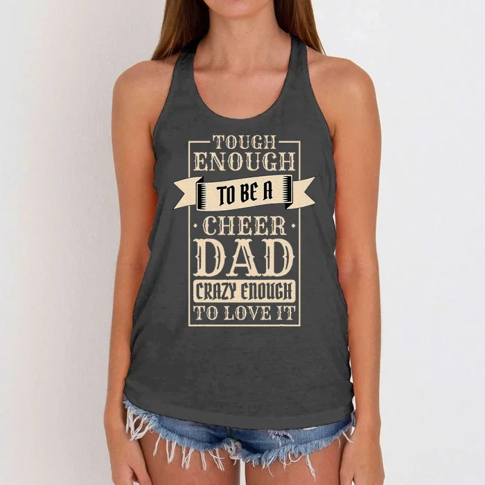 Cheer Dad Design for Cheerleading and Cheerleader Father Women's Knotted Racerback Tank