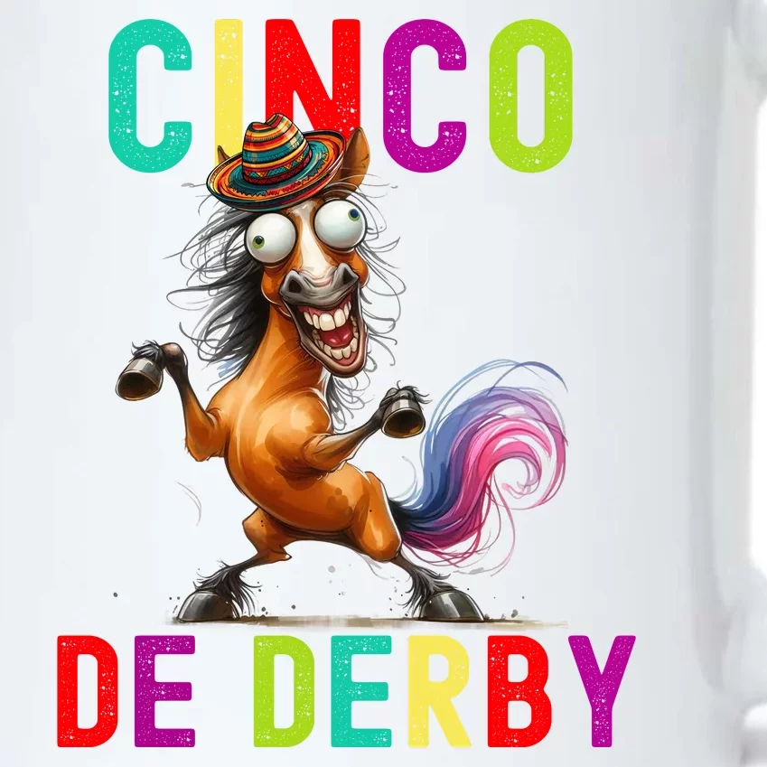 Cinco De Derby Derby In Front Fiesta In Back Black Color Changing Mug