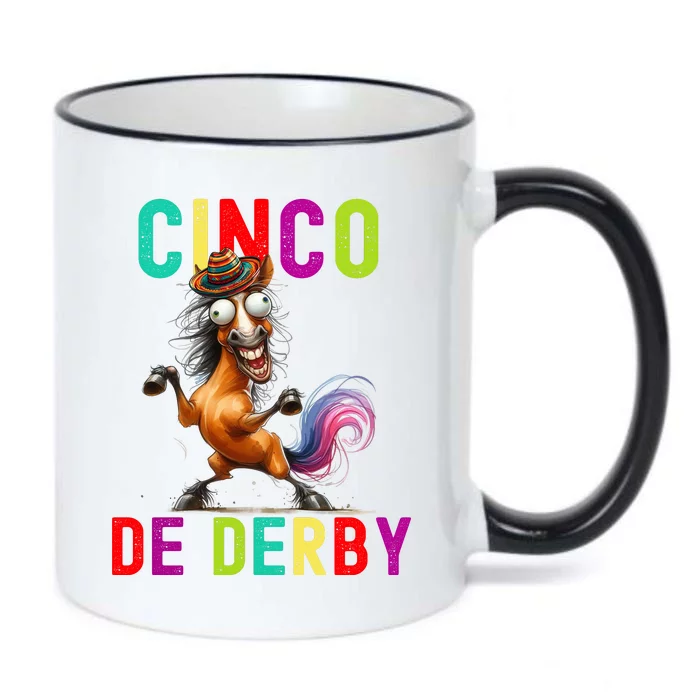 Cinco De Derby Derby In Front Fiesta In Back Black Color Changing Mug