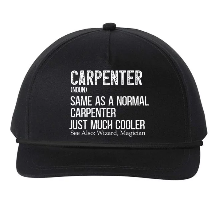 Carpenter Definition Design For Woodworker Carpenter Gift Snapback Five-Panel Rope Hat