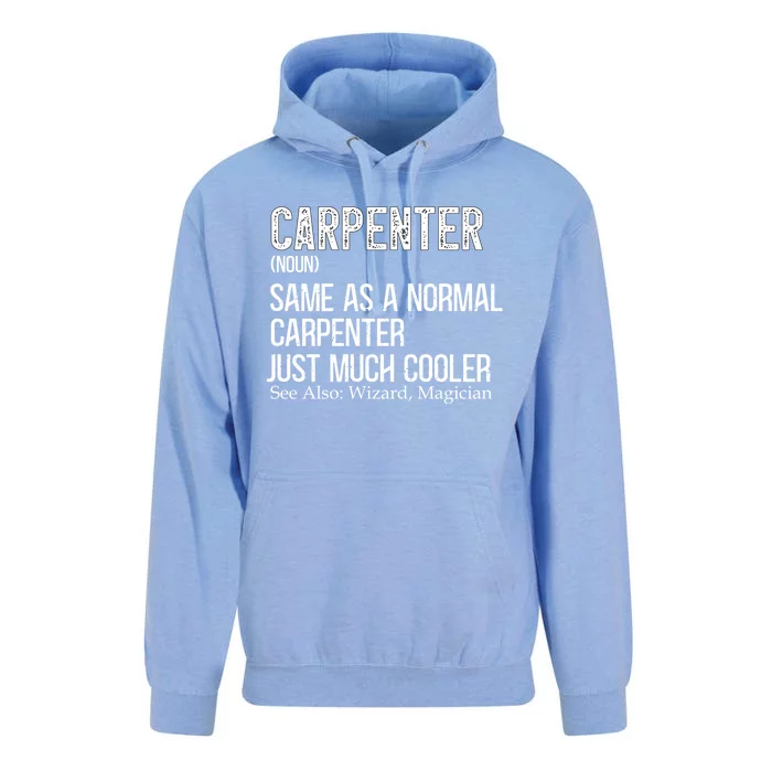 Carpenter Definition Design For Woodworker Carpenter Gift Unisex Surf Hoodie