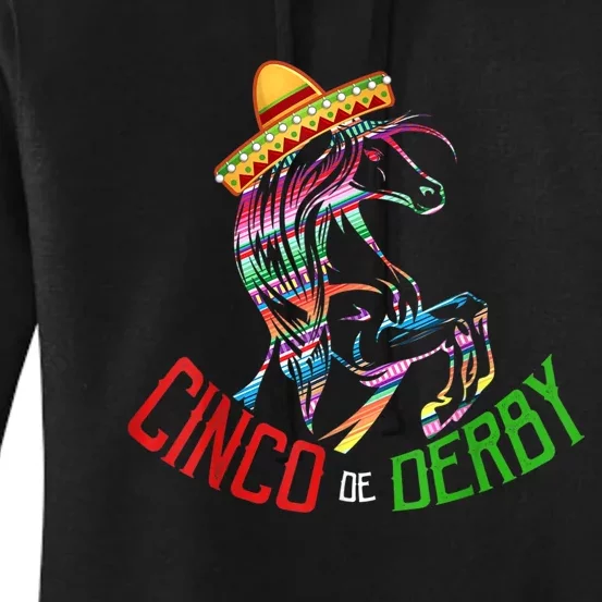 Cinco De Derby Mayo Sombrero Horse Race Kentucky Party Women's Pullover Hoodie