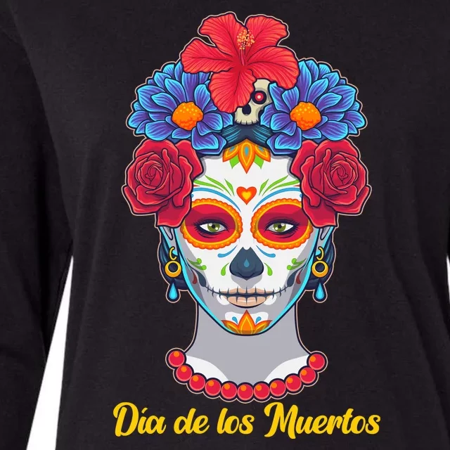 Celebrating Dia De Los Muertos Day Of The Day Womens Cotton Relaxed Long Sleeve T-Shirt