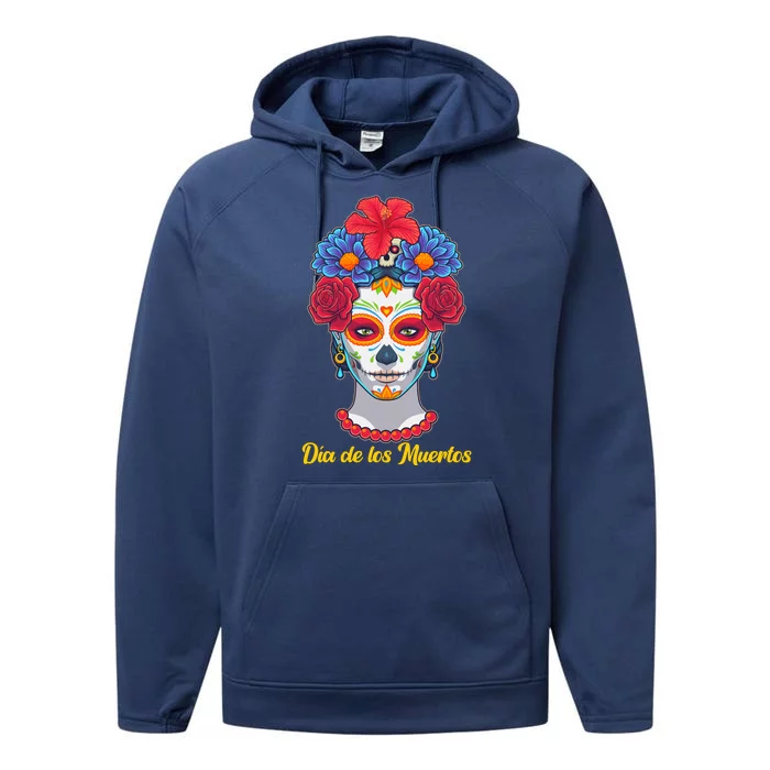 Celebrating Dia De Los Muertos Day Of The Day Performance Fleece Hoodie