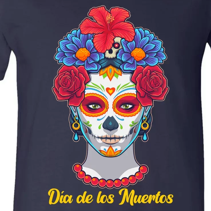 Celebrating Dia De Los Muertos Day Of The Day V-Neck T-Shirt