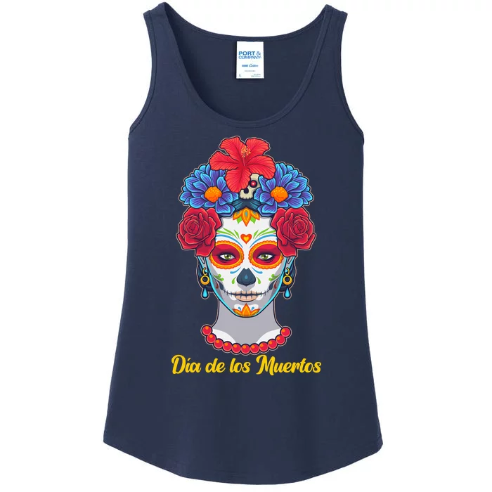 Celebrating Dia De Los Muertos Day Of The Day Ladies Essential Tank