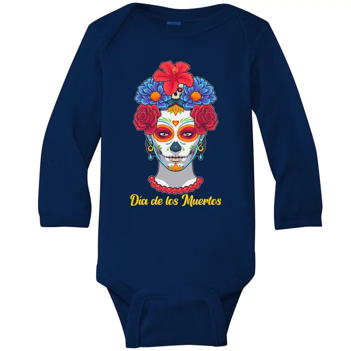 Celebrating Dia De Los Muertos Day Of The Day Baby Long Sleeve Bodysuit