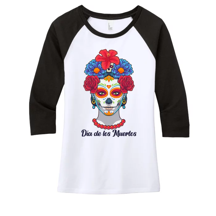 Celebrating Dia De Los Muertos Day Of The Day Women's Tri-Blend 3/4-Sleeve Raglan Shirt