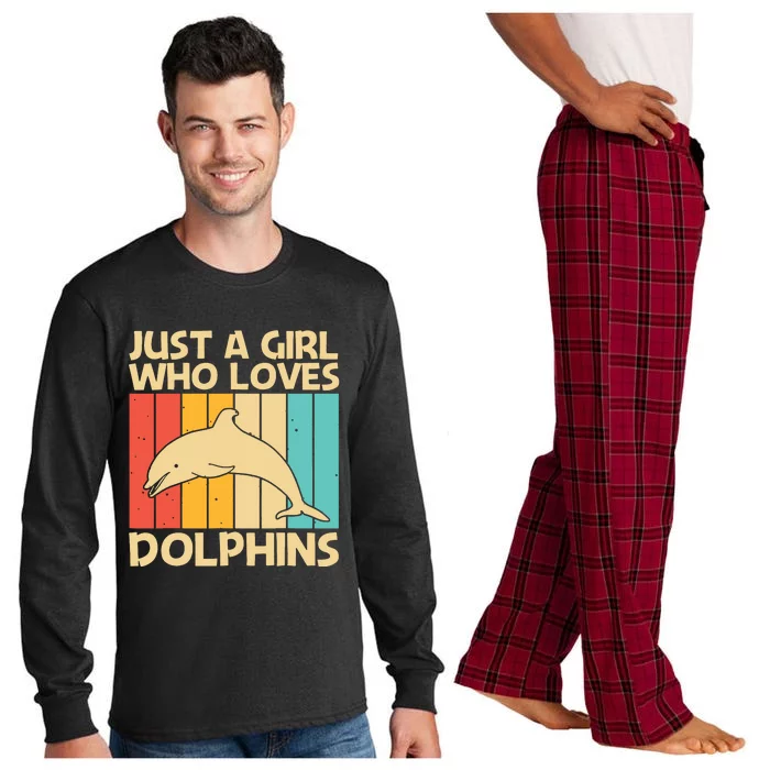 Cool Dolphin Design For Ocean Animal Dolphin Lover Long Sleeve Pajama Set