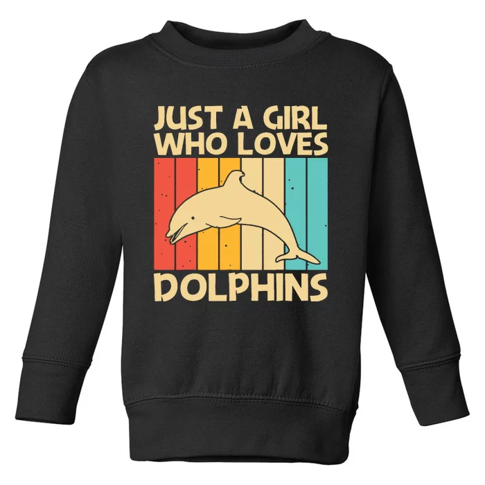 Cool Dolphin Design For Ocean Animal Dolphin Lover Toddler Sweatshirt