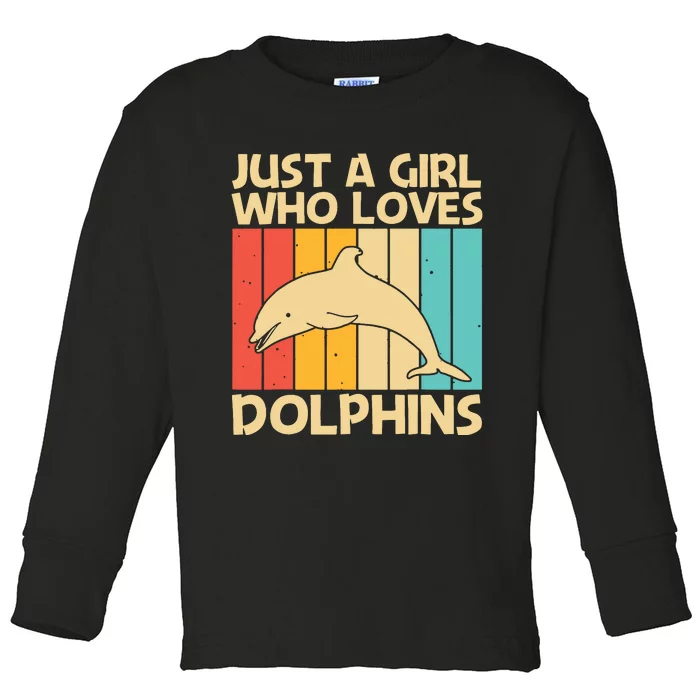 Cool Dolphin Design For Ocean Animal Dolphin Lover Toddler Long Sleeve Shirt