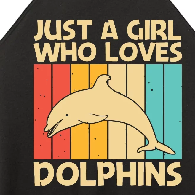 Cool Dolphin Design For Ocean Animal Dolphin Lover Women’s Perfect Tri Rocker Tank