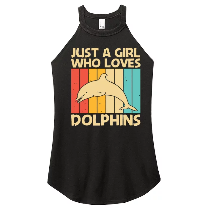 Cool Dolphin Design For Ocean Animal Dolphin Lover Women’s Perfect Tri Rocker Tank