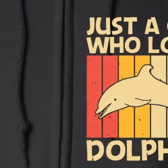 Cool Dolphin Design For Ocean Animal Dolphin Lover Full Zip Hoodie