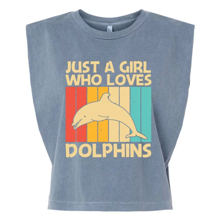 Cool Dolphin Design For Ocean Animal Dolphin Lover Garment-Dyed Women's Muscle Tee