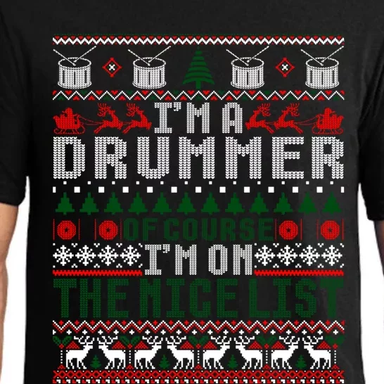 Christmas Drum Drummer Gift Ugly Xmas Sweater Gift Pajama Set