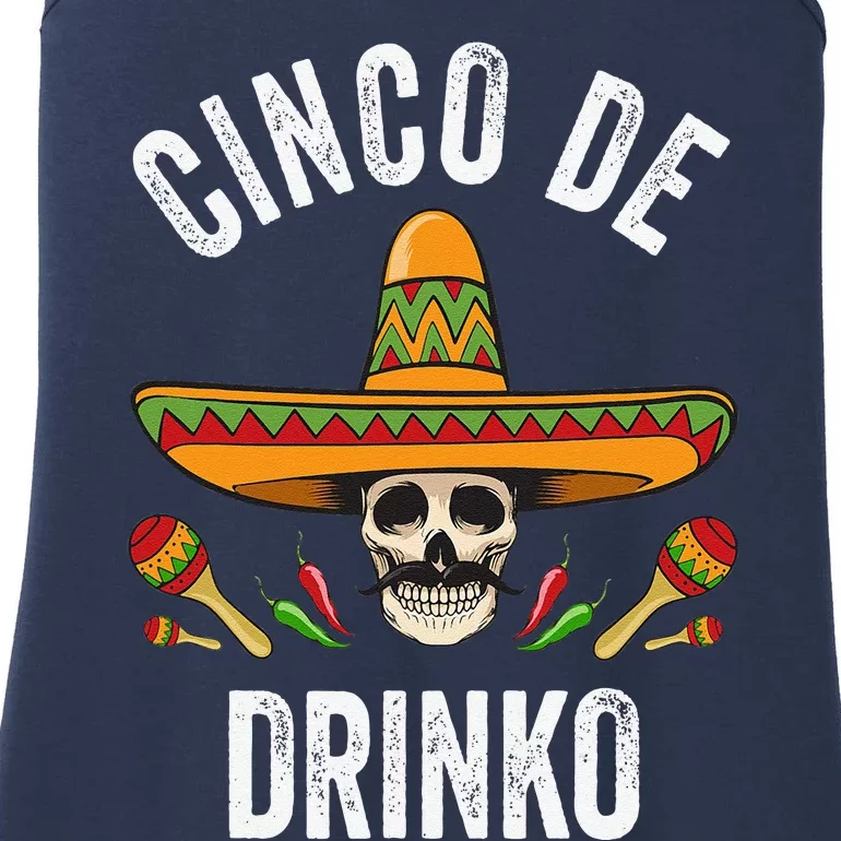 Cinco De Drinko Funny Mexican Skull Cinco De Mayo Ladies Essential Tank