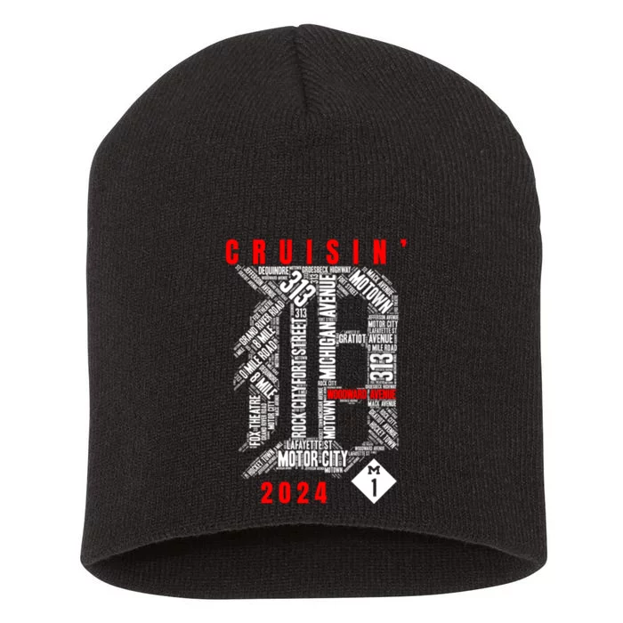 Cruisin Detroit D Woodward Avenue Ave 2024 M1 Short Acrylic Beanie