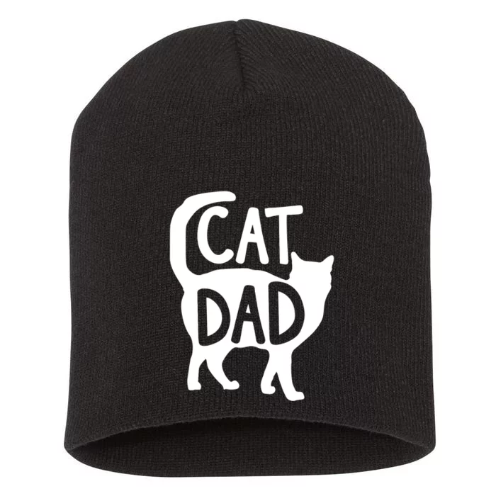 Cat Dad Daddy Cat Lovers Father's Day Gift Short Acrylic Beanie