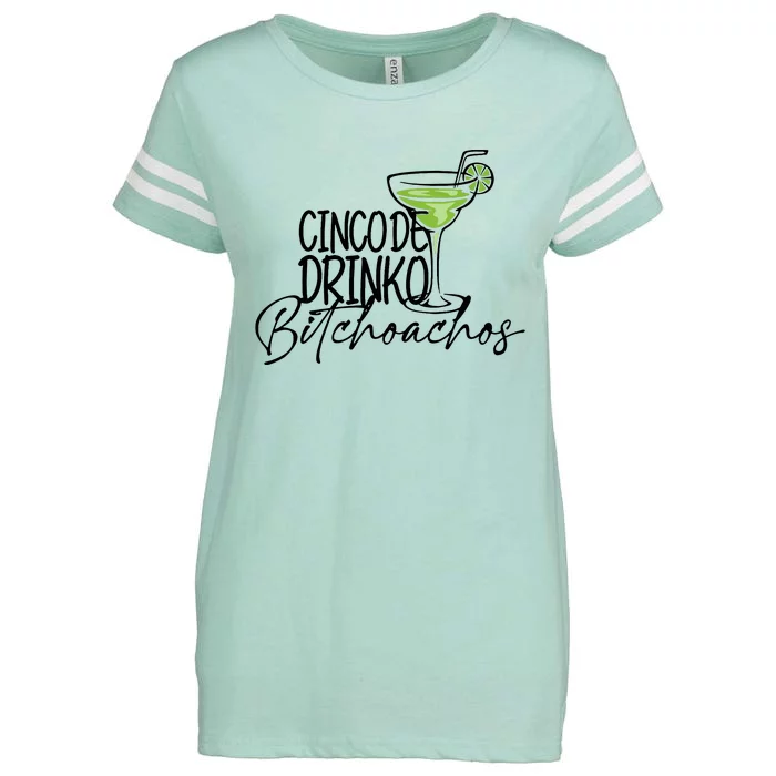 Cinco De Drinko Bitchachos Funny Cinco De Mayo Drinking Enza Ladies Jersey Football T-Shirt