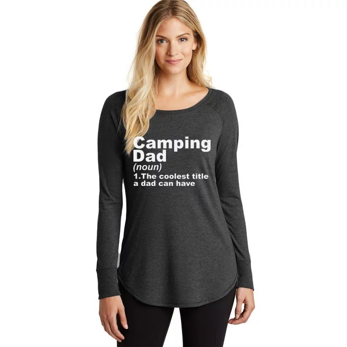 Camping Dad Definition Funny Hiking Adventure Fathers Day Gift Women's Perfect Tri Tunic Long Sleeve Shirt