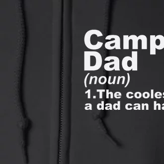 Camping Dad Definition Funny Hiking Adventure Fathers Day Gift Full Zip Hoodie