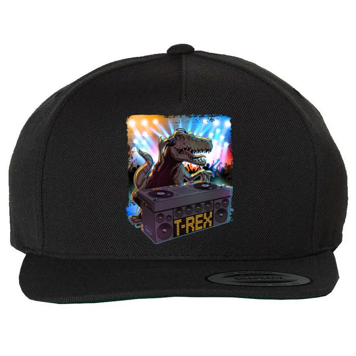 Cool DJ Dance Party TRex Dinosaur Wool Snapback Cap