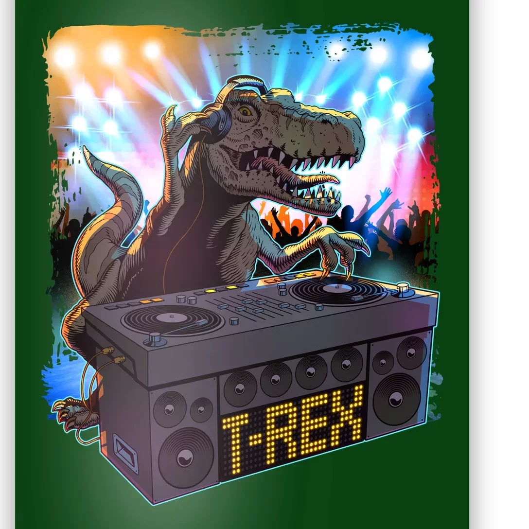 Cool DJ Dance Party TRex Dinosaur Poster