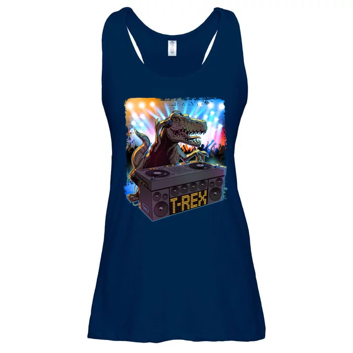 Cool DJ Dance Party TRex Dinosaur Ladies Essential Flowy Tank