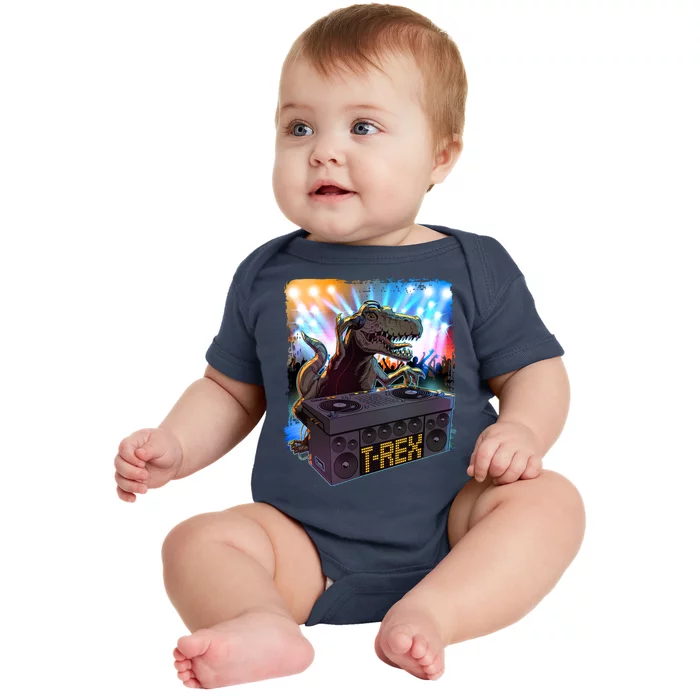 Cool DJ Dance Party TRex Dinosaur Baby Bodysuit