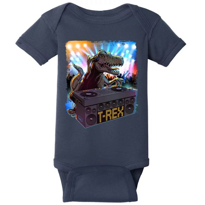 Cool DJ Dance Party TRex Dinosaur Baby Bodysuit