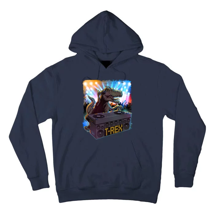 Cool DJ Dance Party TRex Dinosaur Tall Hoodie