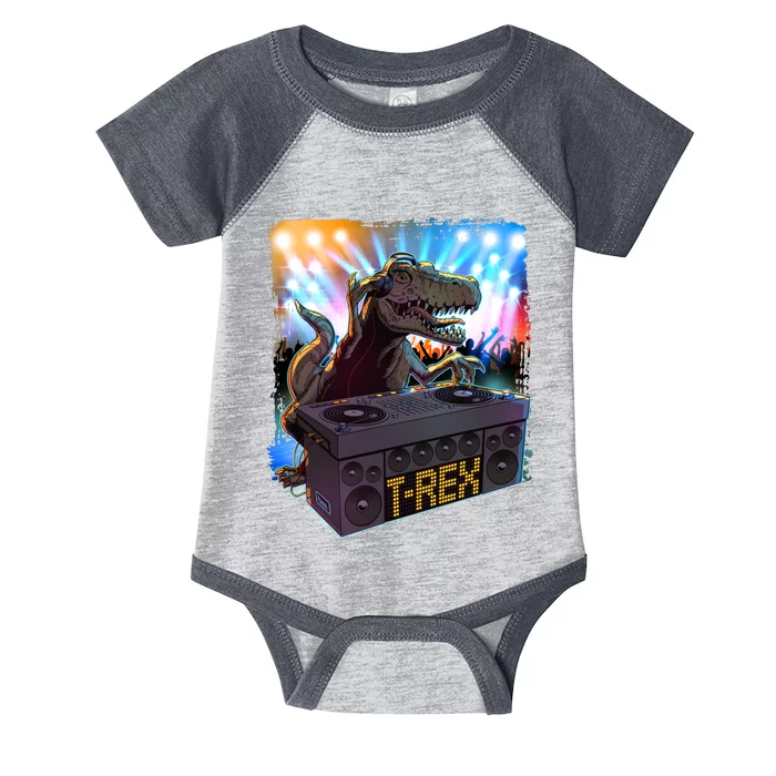 Cool DJ Dance Party TRex Dinosaur Infant Baby Jersey Bodysuit