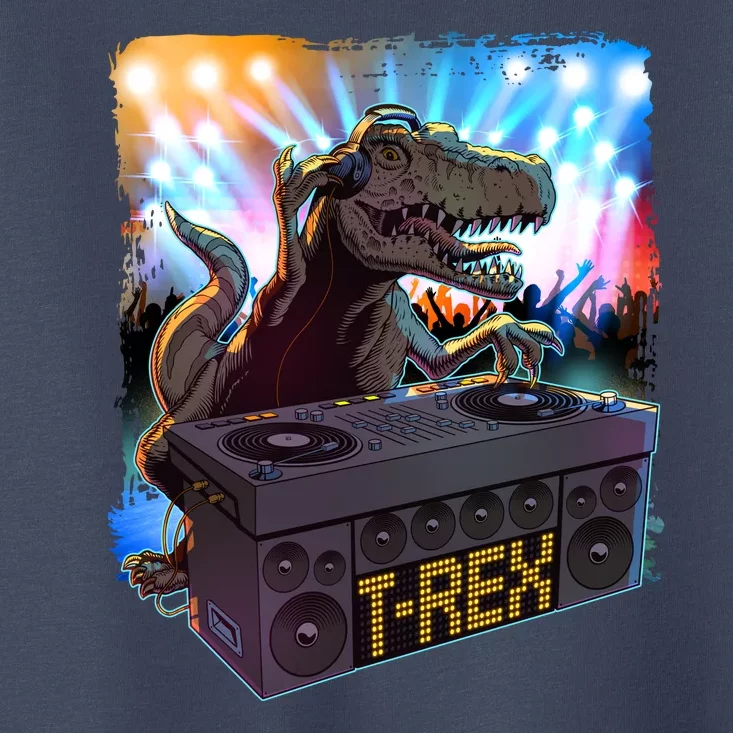 Cool DJ Dance Party TRex Dinosaur Toddler T-Shirt