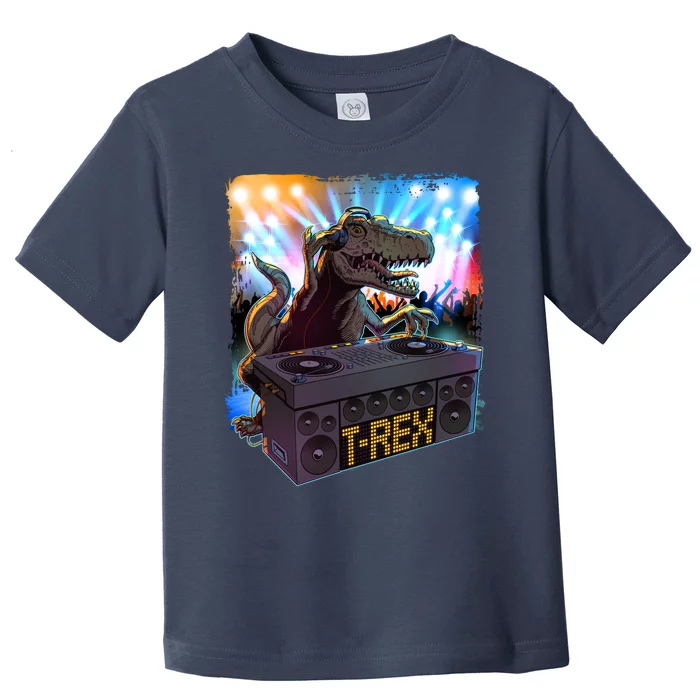 Cool DJ Dance Party TRex Dinosaur Toddler T-Shirt