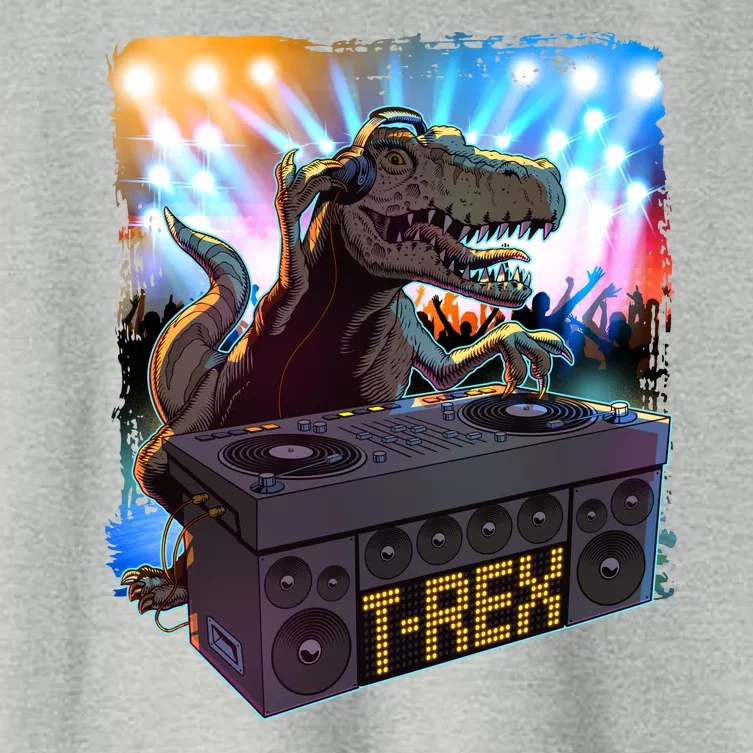 Cool DJ Dance Party TRex Dinosaur Women's Crop Top Tee