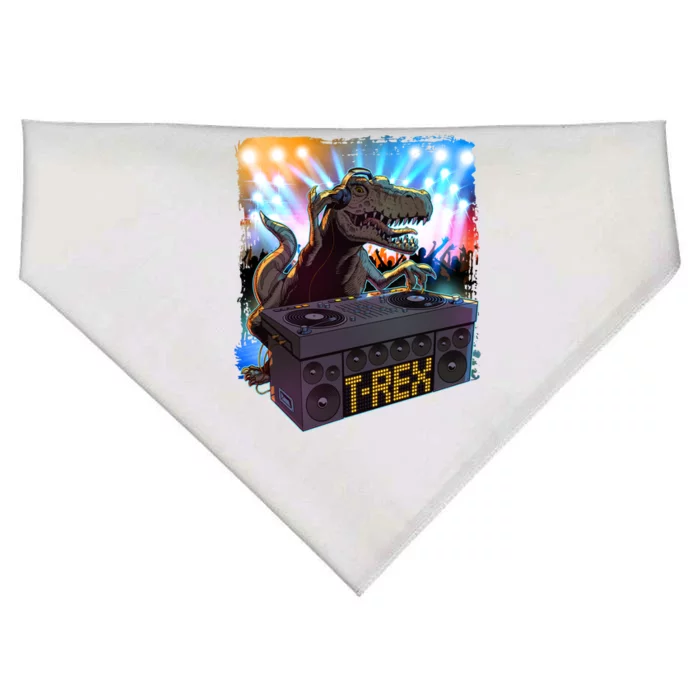 Cool DJ Dance Party TRex Dinosaur USA-Made Doggie Bandana