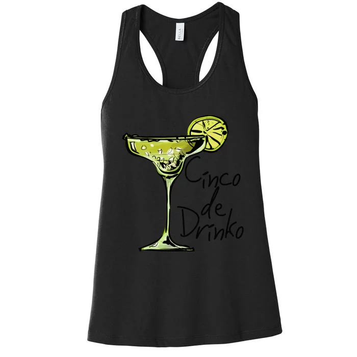 Cinco De Drinko Funny Cinco De Mayo Women's Racerback Tank