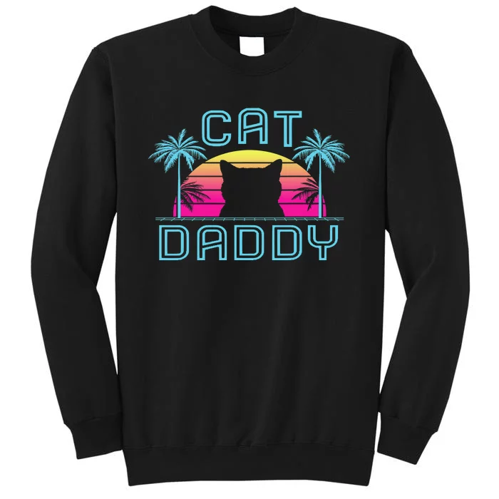 Cat Daddy Dad fathers day retro cat papa Sweatshirt