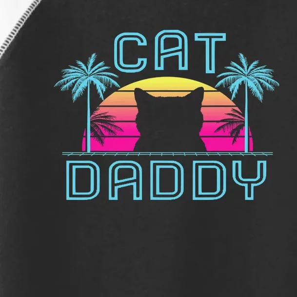 Cat Daddy Dad fathers day retro cat papa Toddler Fine Jersey T-Shirt