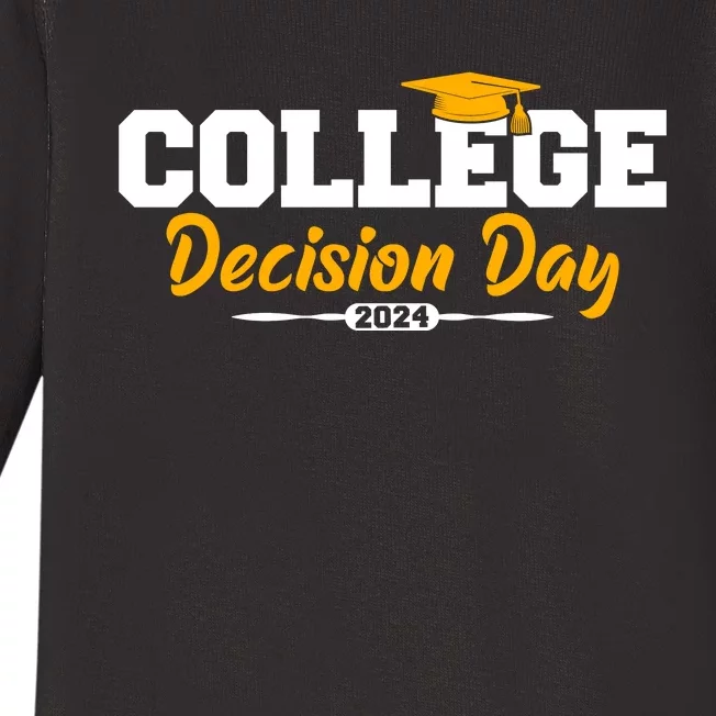 College Decision Day College Reveal Party Acceptance Student Baby Long Sleeve Bodysuit